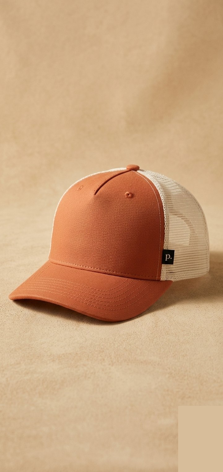 Piedino Spor şapka — terracotta trucker cap